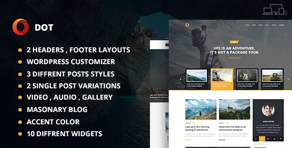 Dot Blog Pro β Creative WordPress Theme For Bloggers